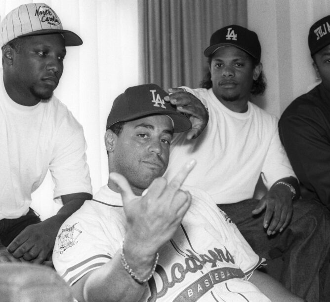N.W.A. in 1991. (Credit: Al Pereira/Michael Ochs Archives/Getty Images)