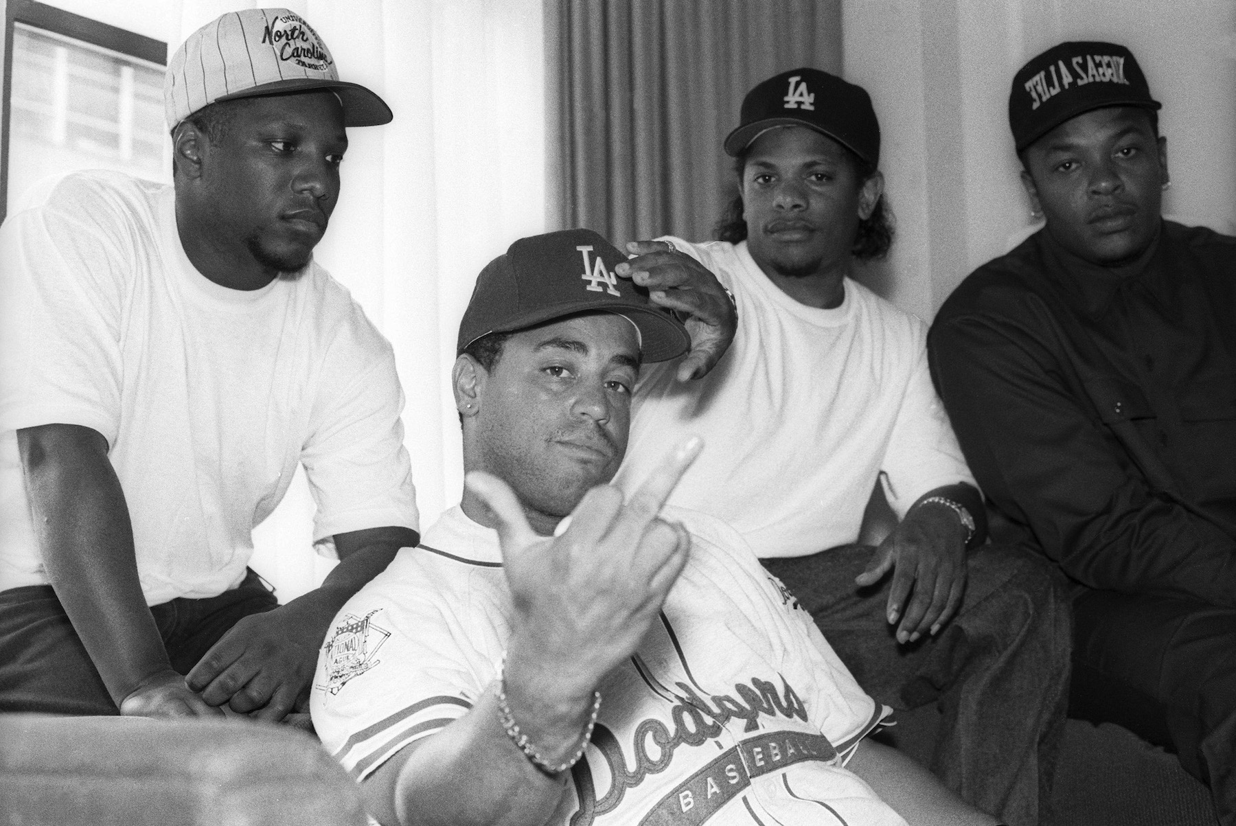 N.W.A. in 1991. (Credit: Al Pereira/Michael Ochs Archives/Getty Images)