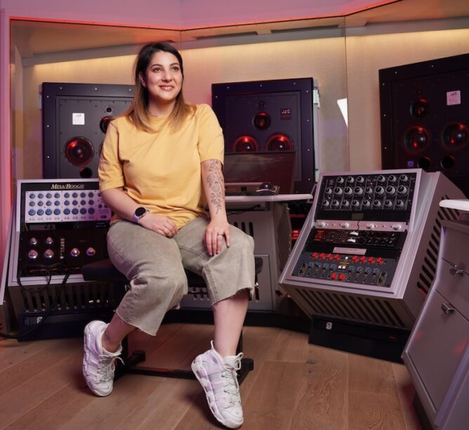 Mastering engineer Idania Valencia at Sterling Sound (Credit: Andrew Lipovsky)