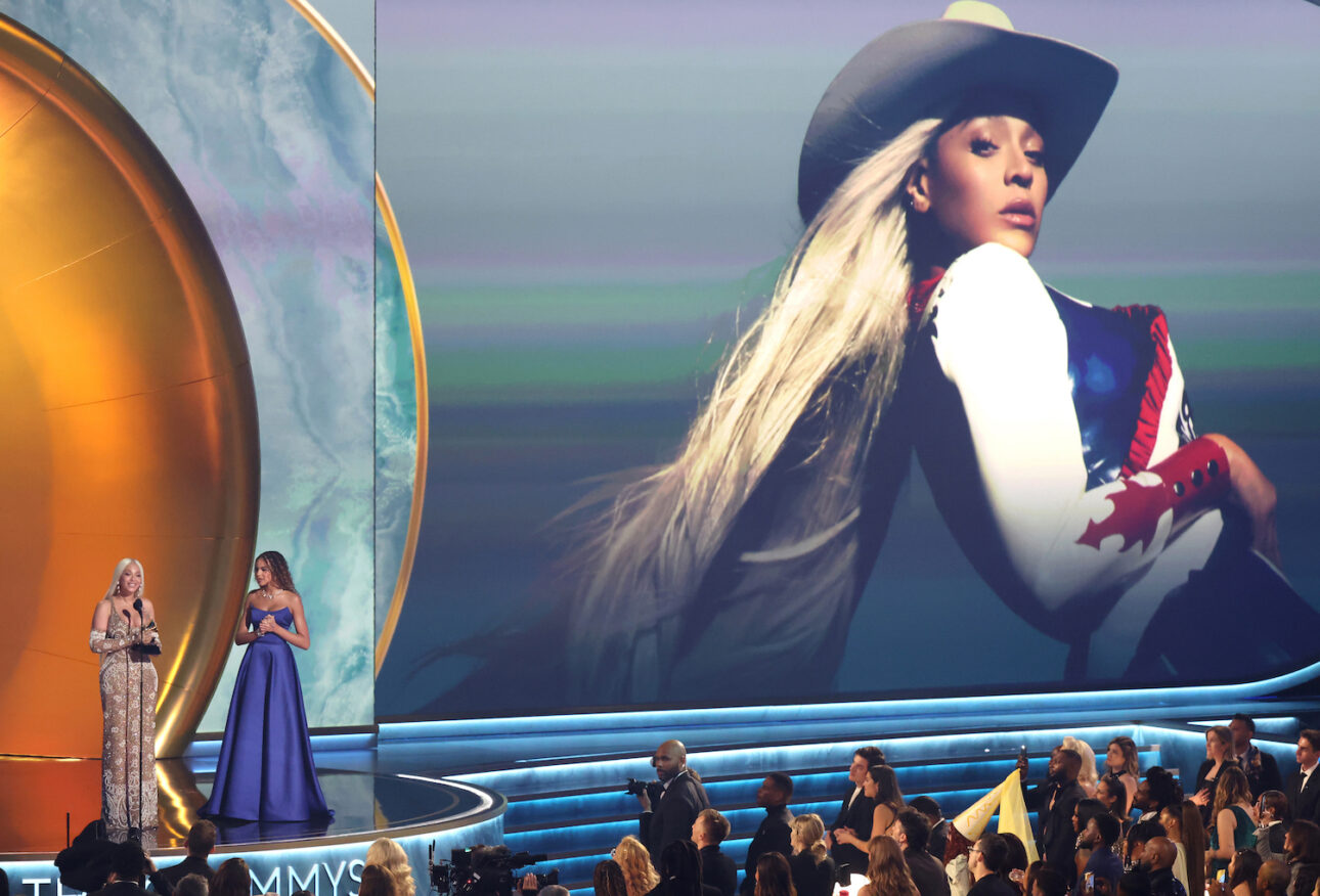 Beyoncé accepts the Album of the Year for 'Cowboy Carter' with Blue Ivy Carter onstage during the 67th GRAMMY Awards at Crypto.com Arena on February 2, 2025 in Los Angeles. (Credit: JC Olivera/WireImage)