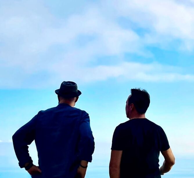Gregory Darling and Julian Lennon (Credit: Anthony-Caligagan)