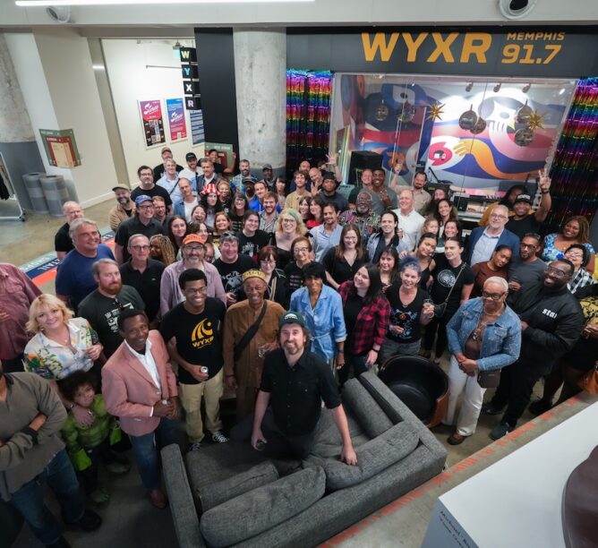 WYXR's 4th birthday party in front of the station in 2024 (Credit: Jamie Harmon)