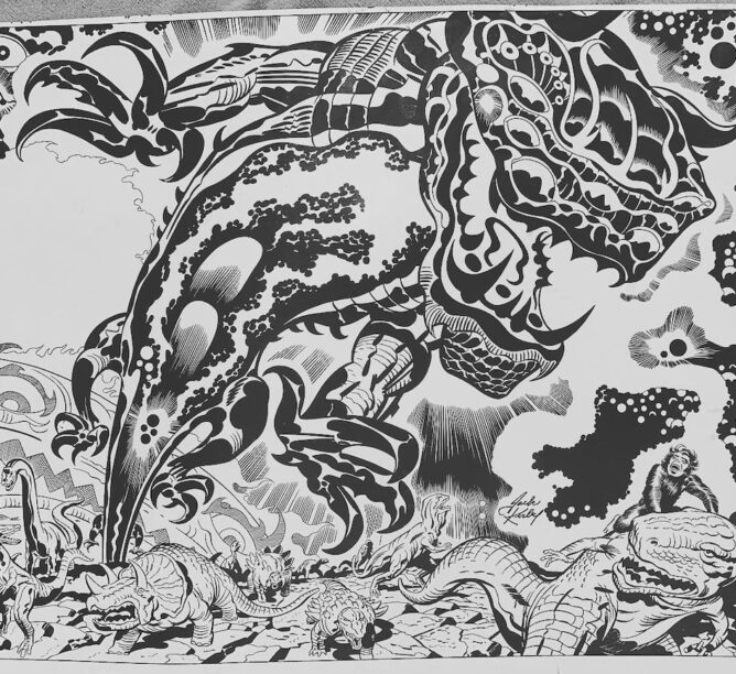 Devil Dinosaur #4, 1978, Pencils by Jack Kirby, Inks by Mike Royer, © Marvel
