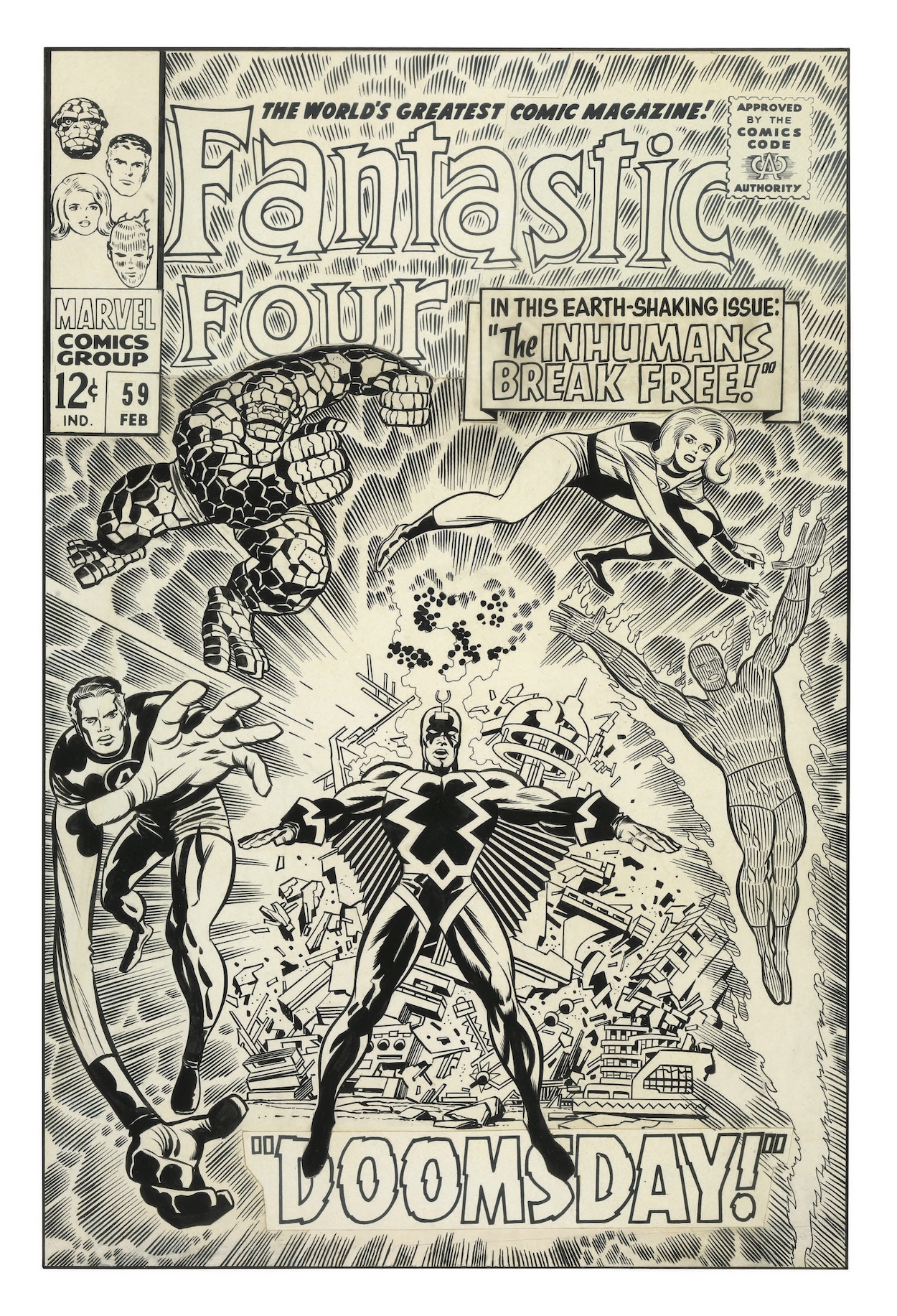 Fantastic Four #59, 1967, Pencils by Jack Kirby, Inks by Joe Sinnott, © Marvel