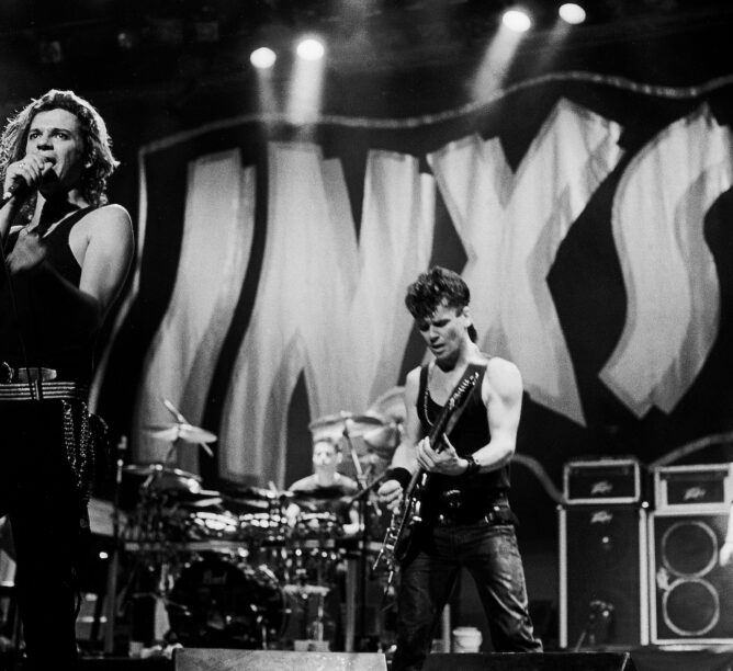 INXS at the Coronado Theater in Rockford, Illinois, August 9, 1986 . (Credit: Paul Natkin/Getty Images)