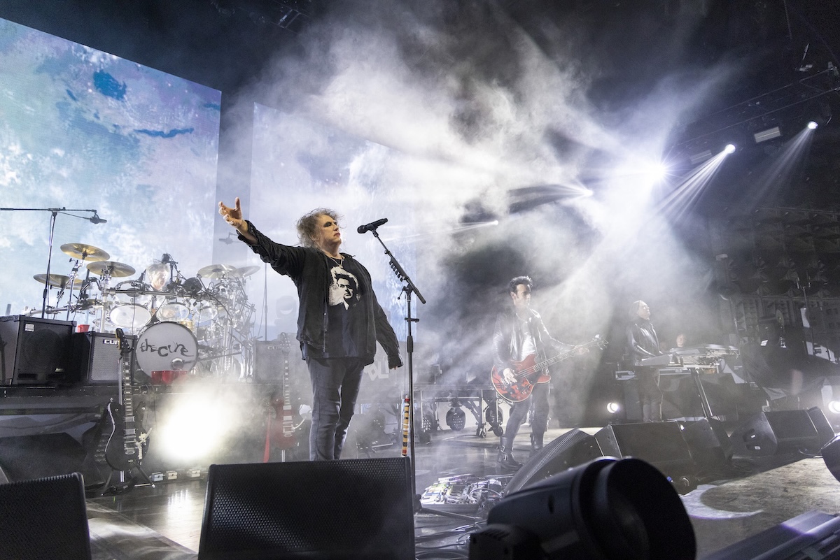 Jason Cooper, Robert Smith, Simon Gallup and Roger O'Donnell of the Cure performs in 2023. (Credit: Scott Legato/Getty Images)