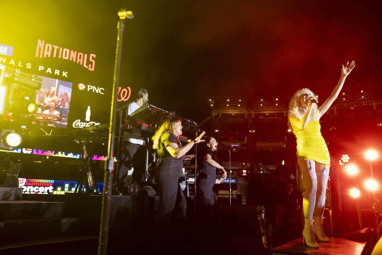 Carly Rae Jepsen performs at Nationals Park in Washington, D.C. in 2024. (Credit: Amanda Andrade-Rhoades for The Washington Post via Getty Images)
