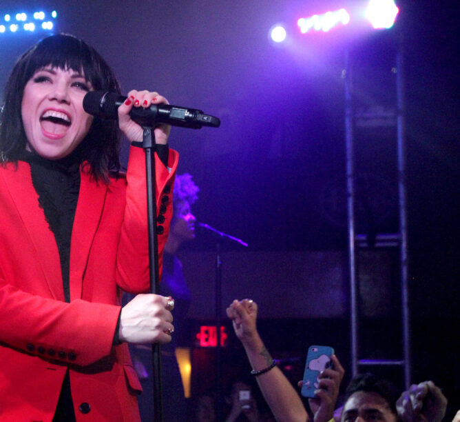 Carly Rae Jepsen performs onstage at the Troubadour in 2015 in West Hollywood, California. (Credit: Matthew Simmons/WireImage)
