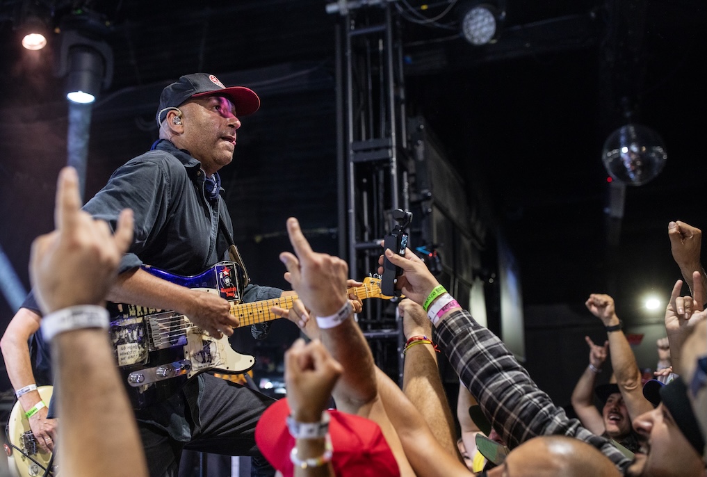 Tom Morello performs at his "Defend L.A." fundraiser at L.A.'s Echoplex nighclub.