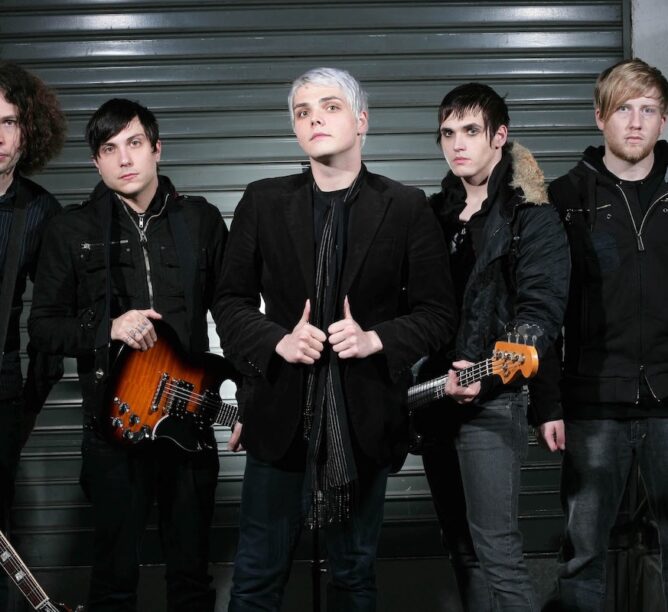 Ray Toro, Frank Iero, Gerard Way, Mikey Way, and Bob Bryar of My Chemical Romance in 2006. (Credit: Mick Hutson/Redferns)