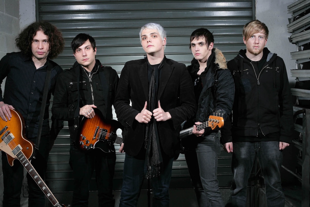 Ray Toro, Frank Iero, Gerard Way, Mikey Way, and Bob Bryar of My Chemical Romance in 2006. (Credit: Mick Hutson/Redferns)