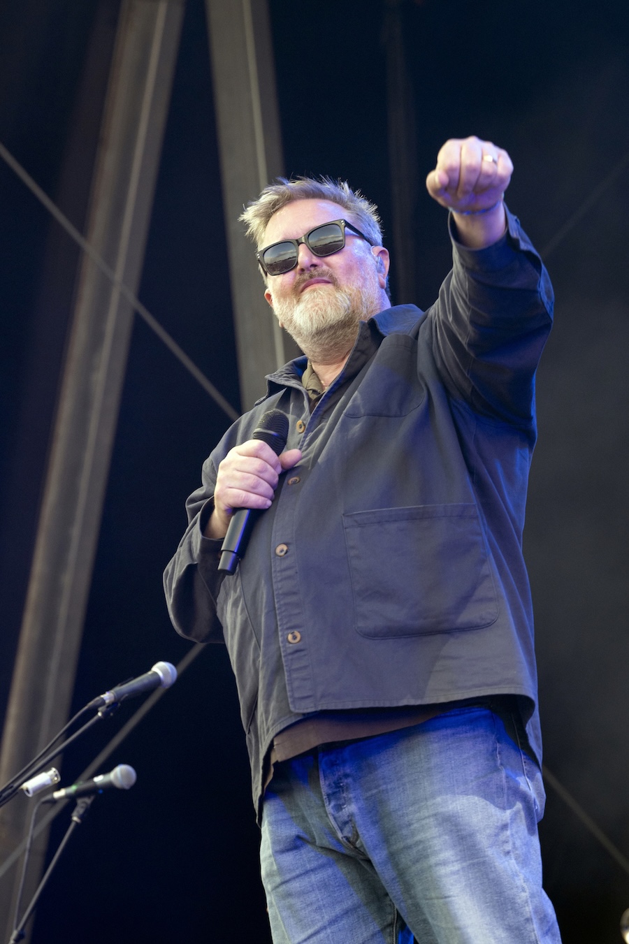 Guy Garvey performs onstage during a concert at St Nicholas Park on July 06, 2025 in Warwick, England. (Credit: Steve Thorne/Redferns)