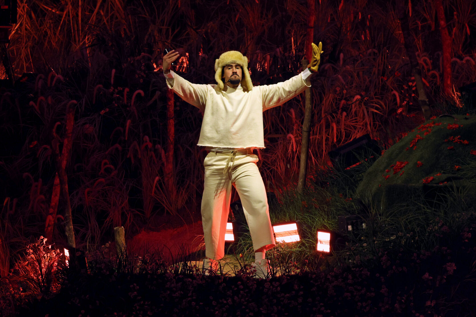 Bad Bunny performs in Puerto Rico in July 2025 (Credit: Kevin Mazur / Getty Images)