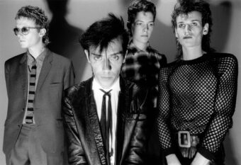 David J, Peter Murphy, Kevin Haskins, and Daniel Ash of BAUHAUS. (Credit: Fin Costello/Redferns)