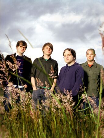 Benjamin Gibbard, Chris Walla, Nick Harmer, and Jason McGerr of Death Cab for Cutie in 2005. (Credit: Wendy Redfern/Redferns)