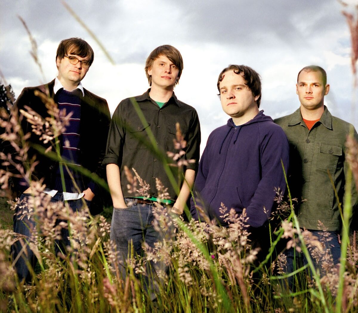 Benjamin Gibbard, Chris Walla, Nick Harmer, and Jason McGerr of Death Cab for Cutie in 2005. (Credit: Wendy Redfern/Redferns)
