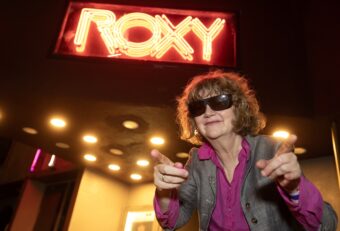 Gina Birch (formerly of the postpunk band the Raincoats) outside the Roxy Theatre in West Hollywood, after her performance during a tour stop behind her new solo album, 'Trouble,' released on Third Man Records. (Credit: Steve Appleford)