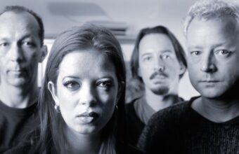 Shirley Manson, Duke Erikson, Steve Marker, and Butch Vig of Garbage in 1995. (Credit: gie Knaeps)