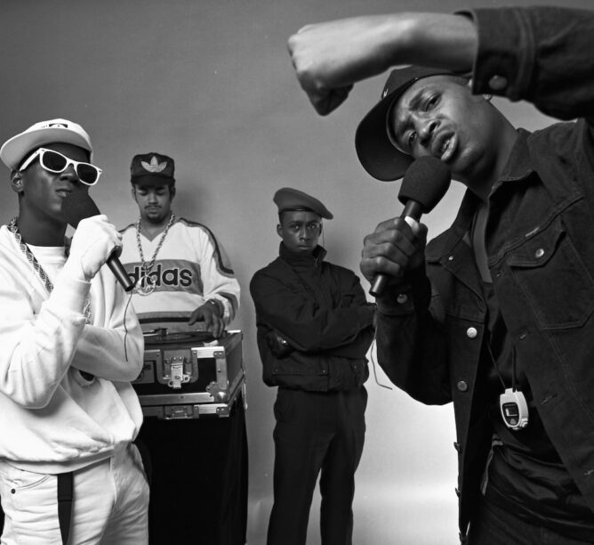 Chuck D, Flavor Flav, and Terminator X of Public Enemy in 1987. (Credit: Jack Mitchell/Getty Images)