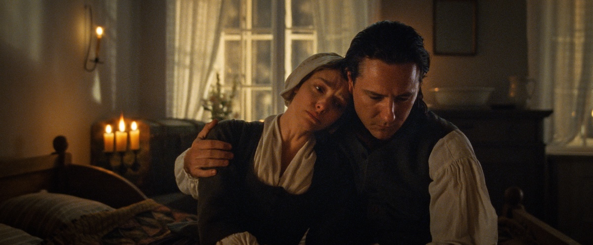 Amanda Seyfried and Lewis Pullman in The Testament of Ann Lee. (Courtesy of Searchlight Pictures. © 2025 Searchlight Pictures All Rights Reserved.