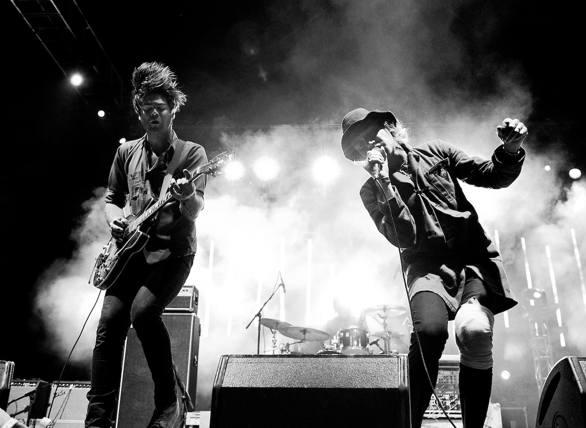Dapose (L) and Fink (R) perform at FYF Fest 2012 day 2 at Los Angeles State Historic Park in 2012. (Credit: Noel Vasquez/Getty Images)