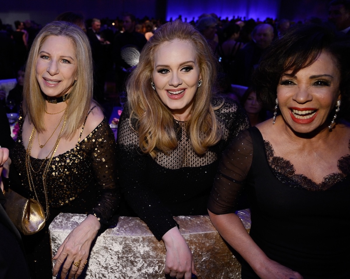 Barbra Streisand, Adele, winner of the Best Original Song award for Skyfall, and Shirley Bassey attend the Oscars Governors Ball in 2013 in Hollywood, California. (Credit: Kevork Djansezian/Getty Images)