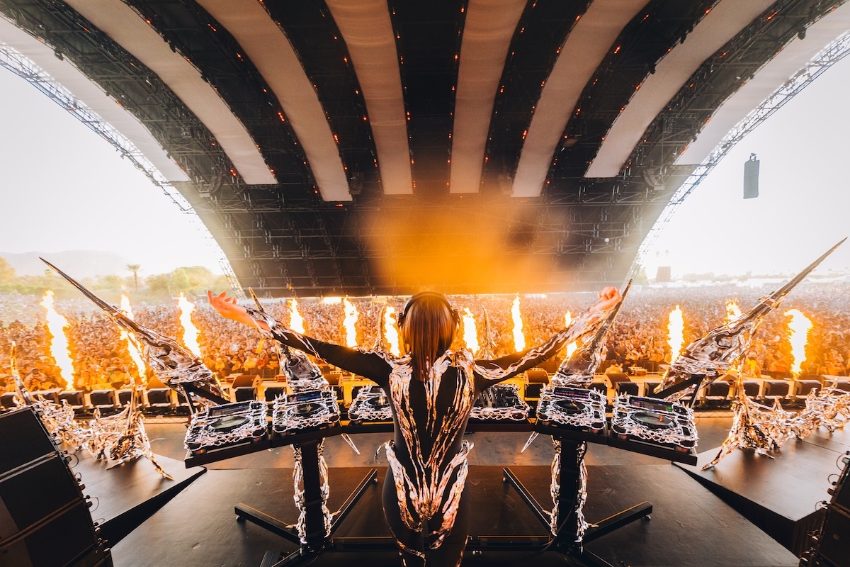 Sara Landry performs at the Sahara Stage during the 2025 Coachella Valley Music And Arts Festival in 2025. (Credit: Matt Winkelmeyer/Getty Images for Coachella)
