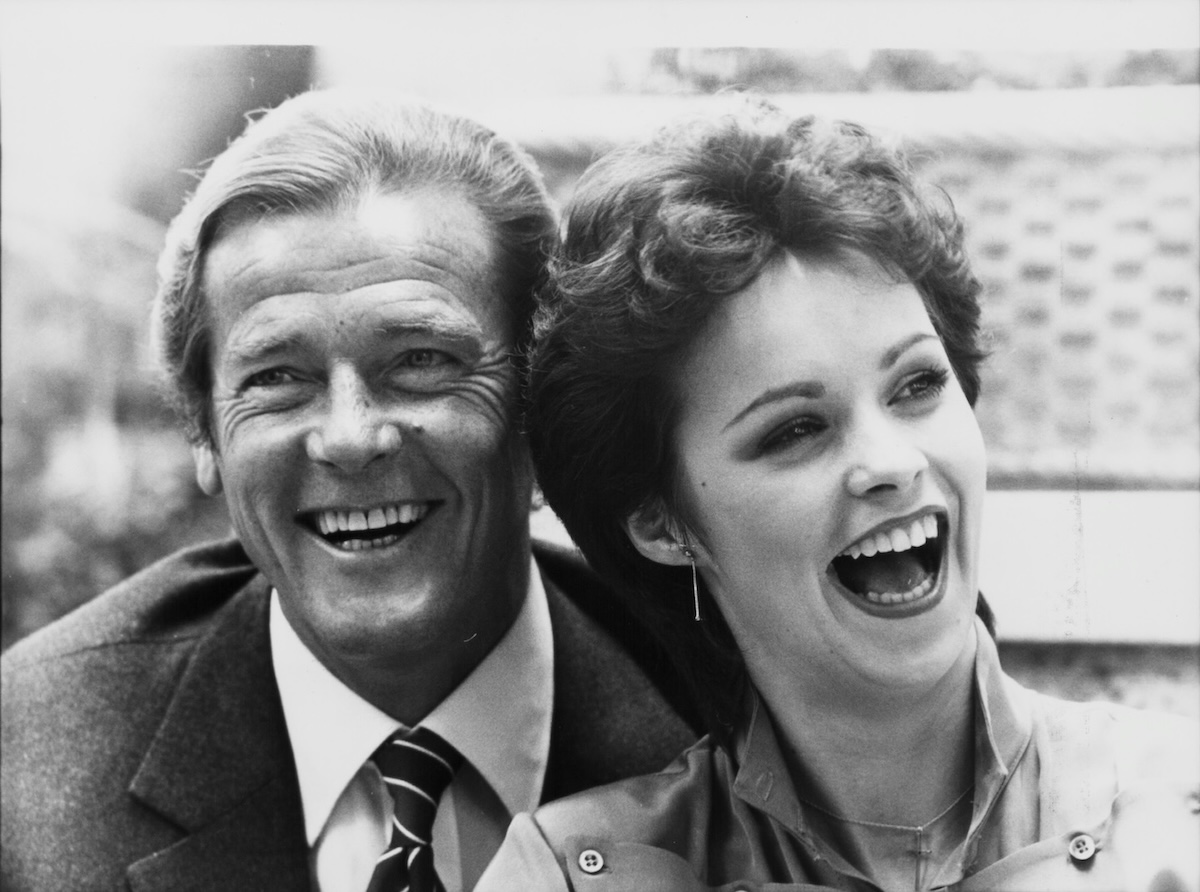 Roger Moore and singer Sheena Easton in 1981 promoting the film For Your Eyes Only and the song of the same name. (Credit: Express/Archive Photos/Getty Images)