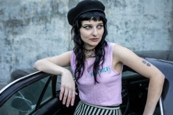 Frankie Clarke, singer-guitarist from Frankie and the Studs. In January 2026, the band released the vinyl single "Venus" with guest Billie Joe Armstrong of Green Day. "Venus" is a cover of the 1969 pop-rock hit from Dutch rock band Shocking Blue. The new recording was produced by Clarke's father, guitarist Gilby Clarke, formerly of Guns N' Roses. (All photos by Steve Appleford)