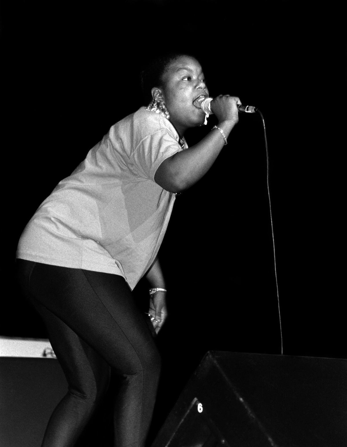 Roxanne Shante performs in 1988. (Credit: Raymond Boyd/Michael Ochs Archives/Getty Images)