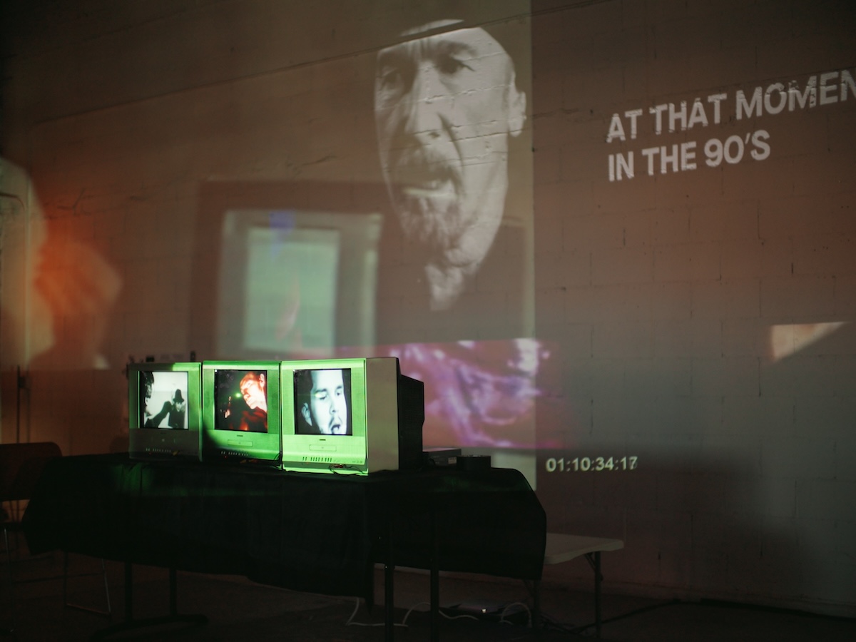 An instalation recounting the history of MTV's short-lived Buzz show, in connection with the documentary This Is Buzz at the Slamdance Film Festival in Los Angeles. (Credit: Shawn Lovering)