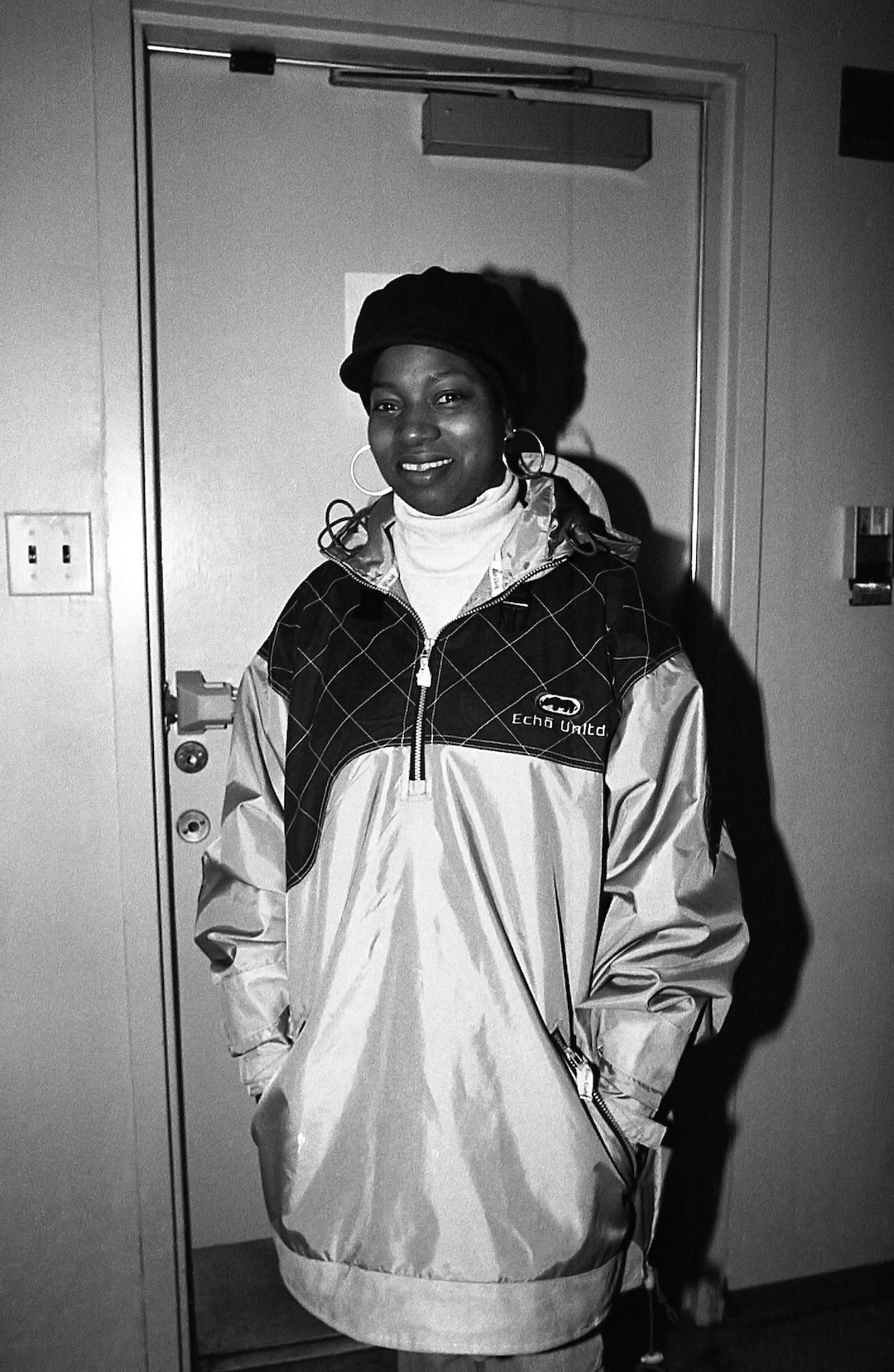 Rapper Bahamadia poses for photos backstage at the Hyatt Hotel in Chicago, Illinois in January 1996. (Credit: Raymond Boyd/Getty Images)