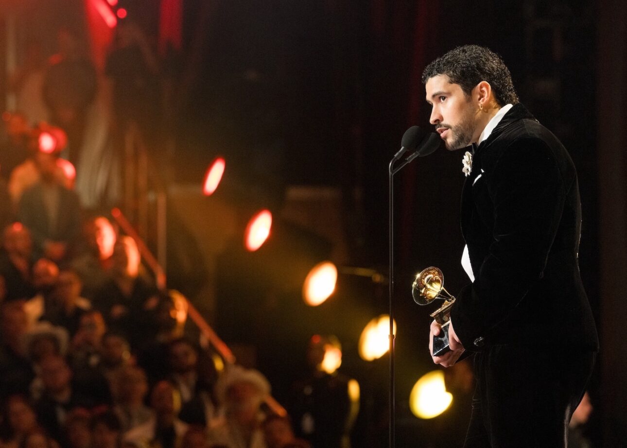 Bad Bunny accepts the Best Música Urbana Album award for "DeBÍ TiRAR MáS FOToS" onstage during the 68th GRAMMY Awards at Crypto.com Arena on February 1, 2026 in Los Angeles. (Credit: John Shearer/Getty Images for The Recording Academy)