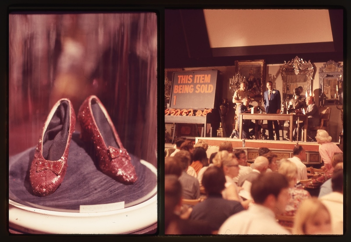 Images from the documentary Under the Rainbow: The Curious Crimes of the Ruby Slipper, follows the theft and strange adventures of Judy Garland's original slippers from 