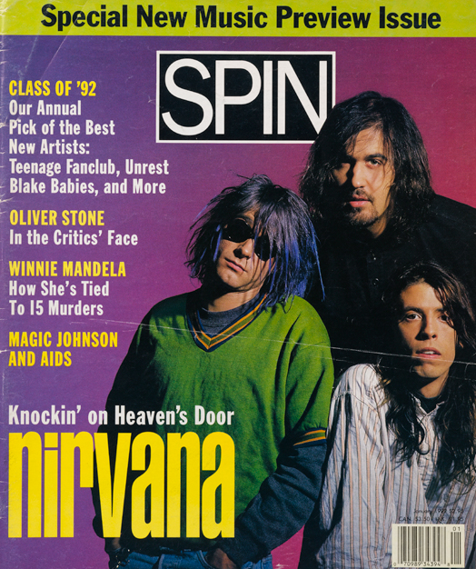 Nirvana on the cover of SPIN’s January 1992 issue