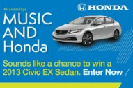 Win A 2013 Honda Civic EX Sedan With Honda And Music