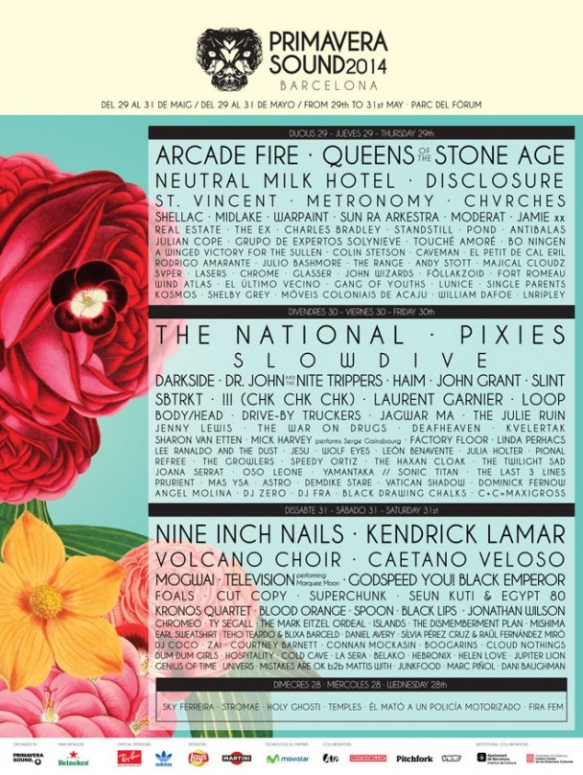 Primavera Sound 2014 Barcelona Lineup Slowdive Nine Inch Nails