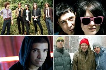 Clockwise: The Strokes, The Kills, Beastie Boys, Drake