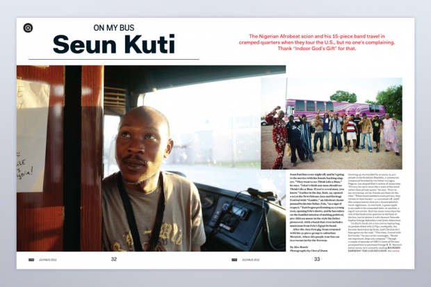 Seun Kuti in SPIN's July/August Issue