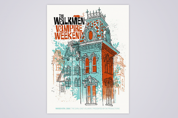 The Walkmen/Vampire Weekend poster from their 2008 Atlanta show