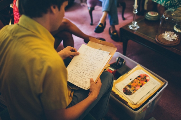 Numero's Ken Shipley looks over Smith family documents. (Photo by Daymon Gardner)