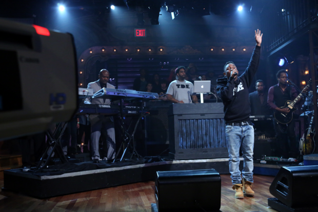Kendrick Lamar performs on <i>Late Night with Jimmy Fallon</i> on October, 2012 / Photo by Lloyd Bishop/NBC/NBCU Photo Bank via Getty