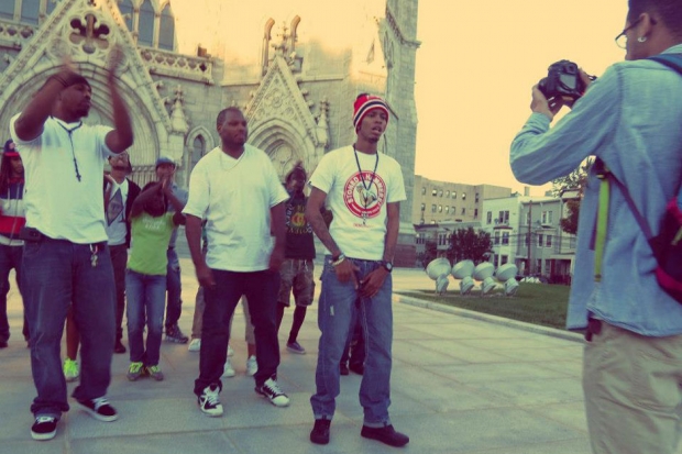 DJ Joker, DJ Tameil, and JayHood filming the video for "Skip To My Lou" / Photo by Clouded Images Photography