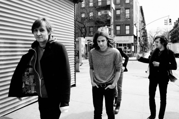 From left: Thomas Mars, Deck d'Arcy, Laurent Brancowitz, and Christian Mazzalai; New York City, 2013 / Phoenix in New York City's East Village, 2013; photo by Jimmy Fontaine