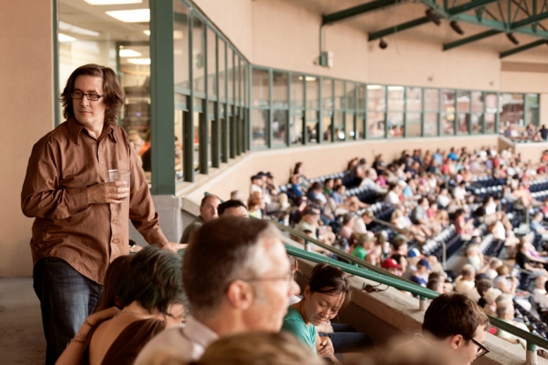 John Darnielle of the Mountain Goats at Merge night at the Durham Bulls Athletic Park / Photo by Jeremy M. Lange