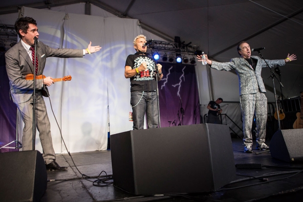 Billy Idol, Eric Idle, and Jeff Davis at Festival Supreme at Santa Monica Pier, CA, October 19, 2013 / Photo by Erik Voake