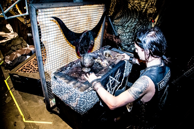 Erik Danielsson of Watain at Irving Plaza, New York City, October 8, 2013 / Photo by Krista Schlueter for SPIN