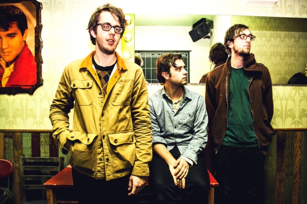 Cloud Nothings (l-r): Dylan Baldi, TJ Duke, and Jayson Gerycz in Brooklyn. / Photo by Krista Schlueter for SPIN