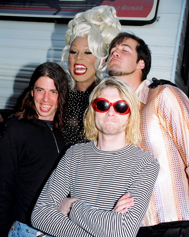 RuPaul with Nirvana at the 1993 MTV Video Music Awards / Photo by Jeff Kravtiz/FilmMagic, Inc.